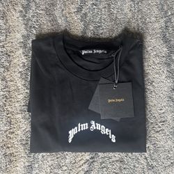 Palm Angels Black Logo Crew Neck Cotton Men's T-Shirt Short Sleeve Size L
