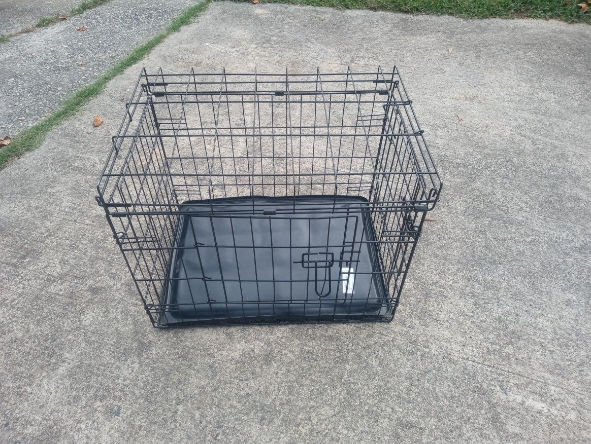 Medium Black Dog Cage +Bowl+Tray