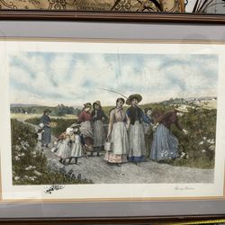 Jennie Brownscombe, Berry Pickers, Etching by jas sking 