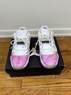 Air Jordan 11 XI Retro Low “Pink Snakeskin” White GS580521-108 2013 4 Y