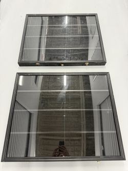 2 Large Glass Top Display Case For Cards
