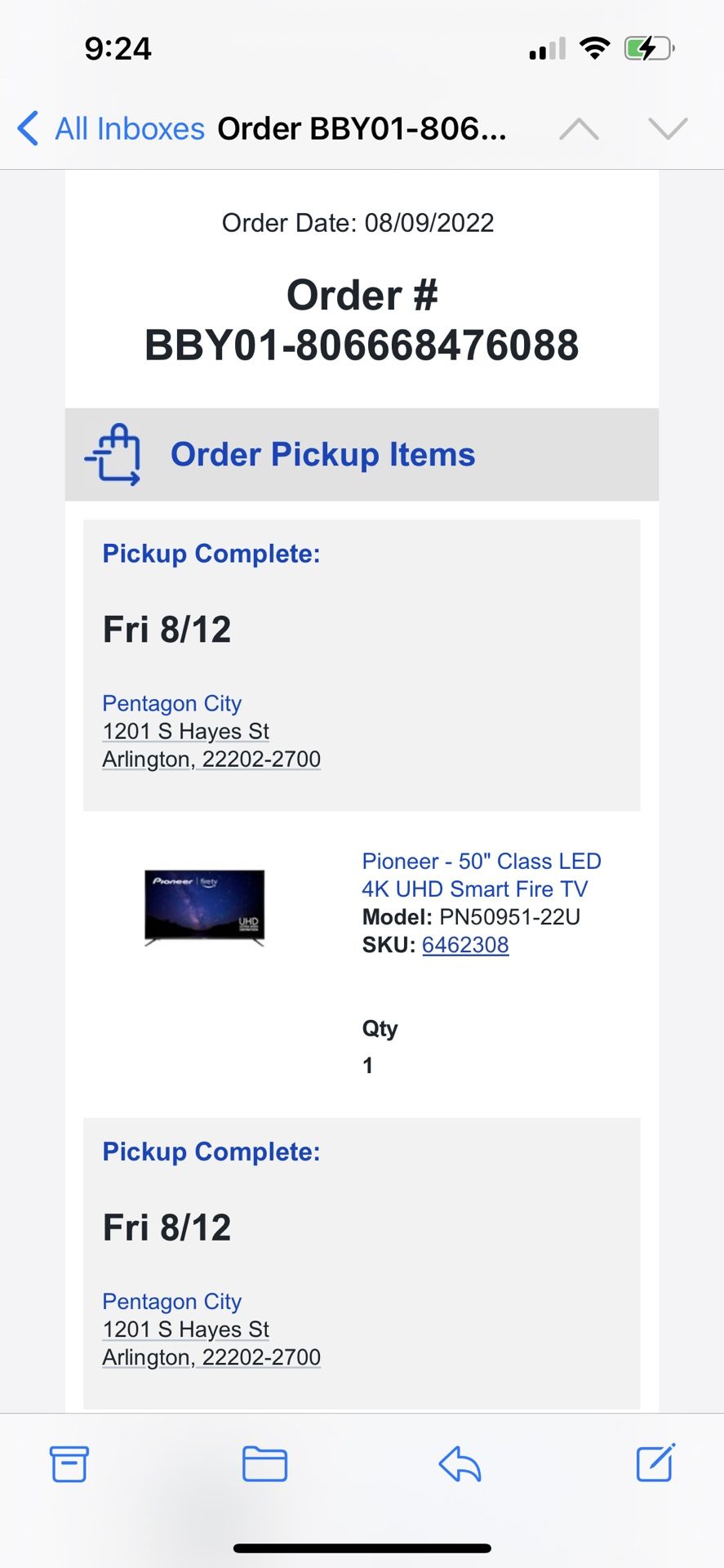 BARELY USED TV: Pioneer - 50 inch Class LED 4K UHD Smart Fire TV