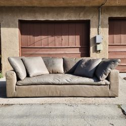 Restoration Hardware Cloud Leather Bench Couch