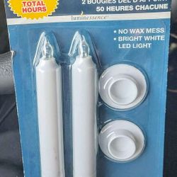 (2) NEW 50 Hour Emergency LED Candles, Bright White, Requires 2 x AAA Batteries, Sell $6