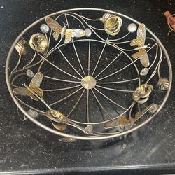 vintage Ginger, Silver Basket art metal