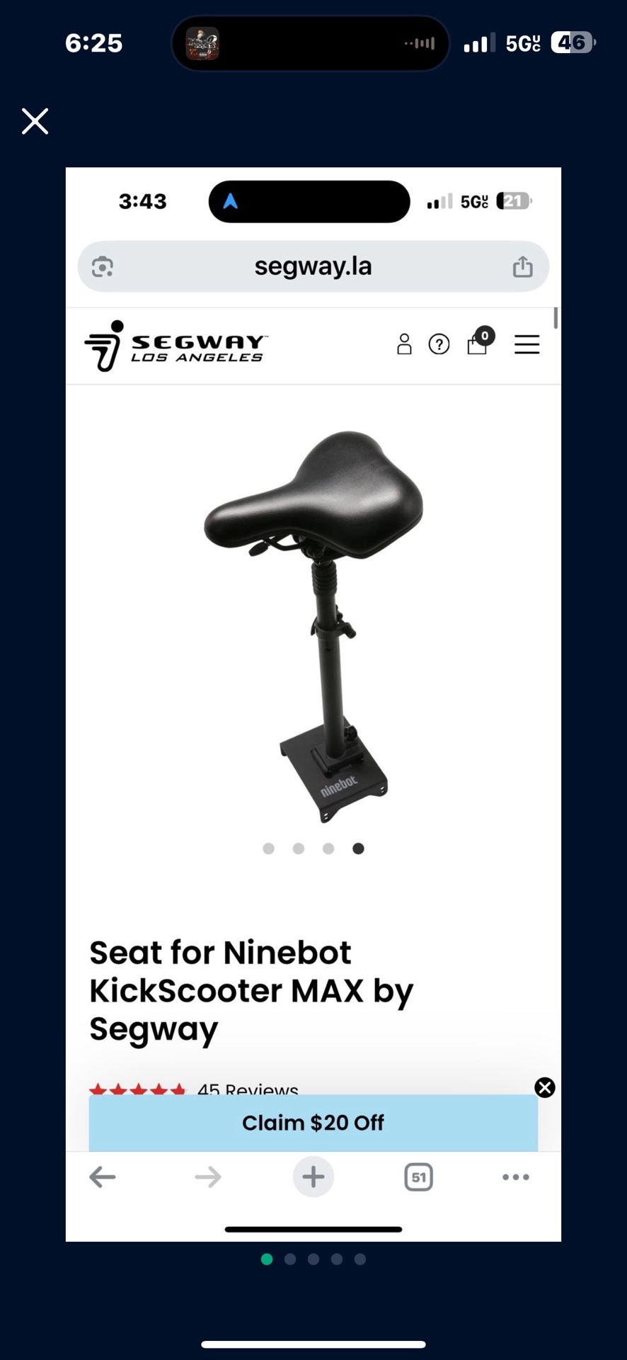 Scooter Seat  By Ninebot