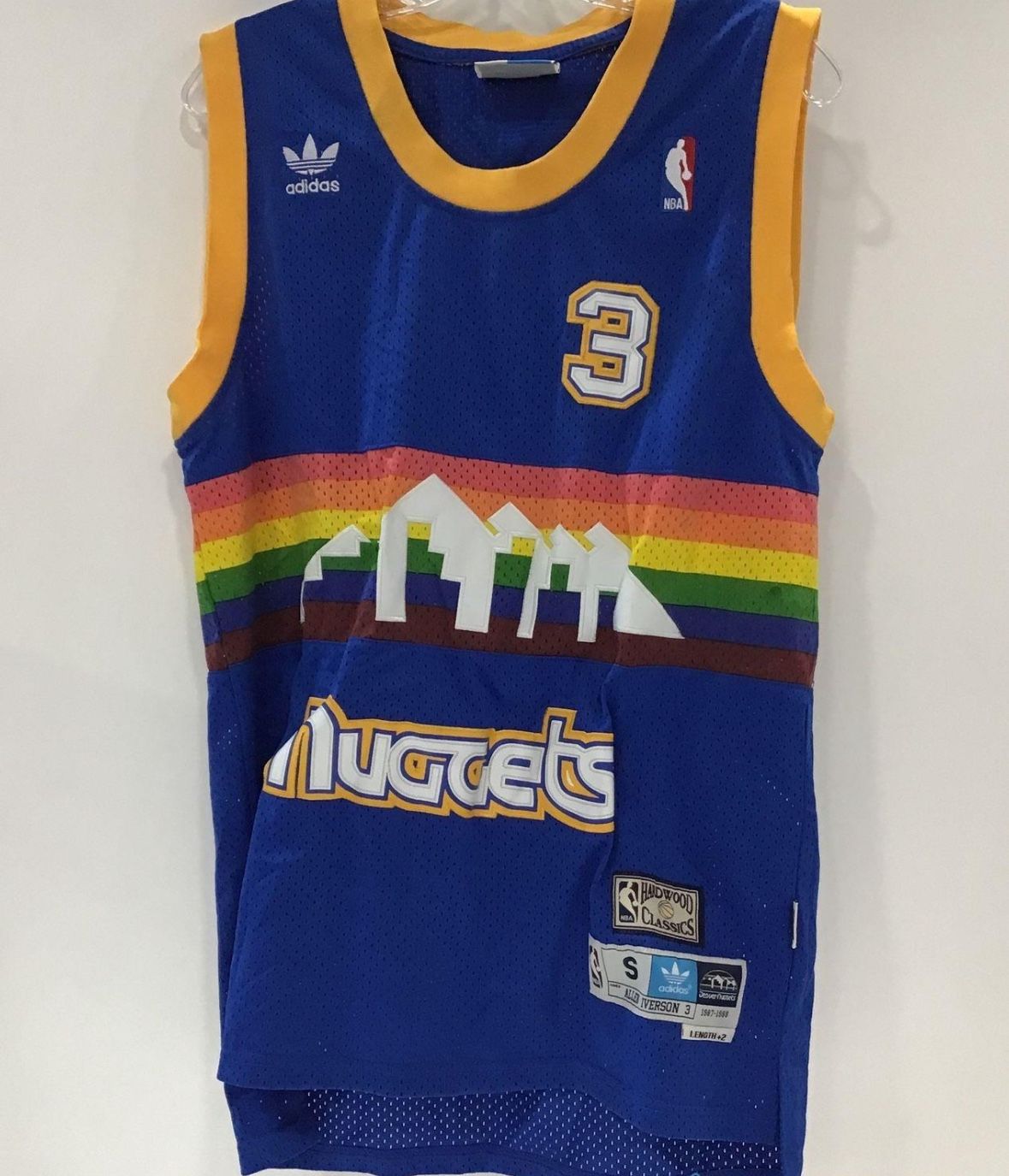#3 Allen Iverson Denver Nuggets Men's Rainbow Hardwood Classic Jersey