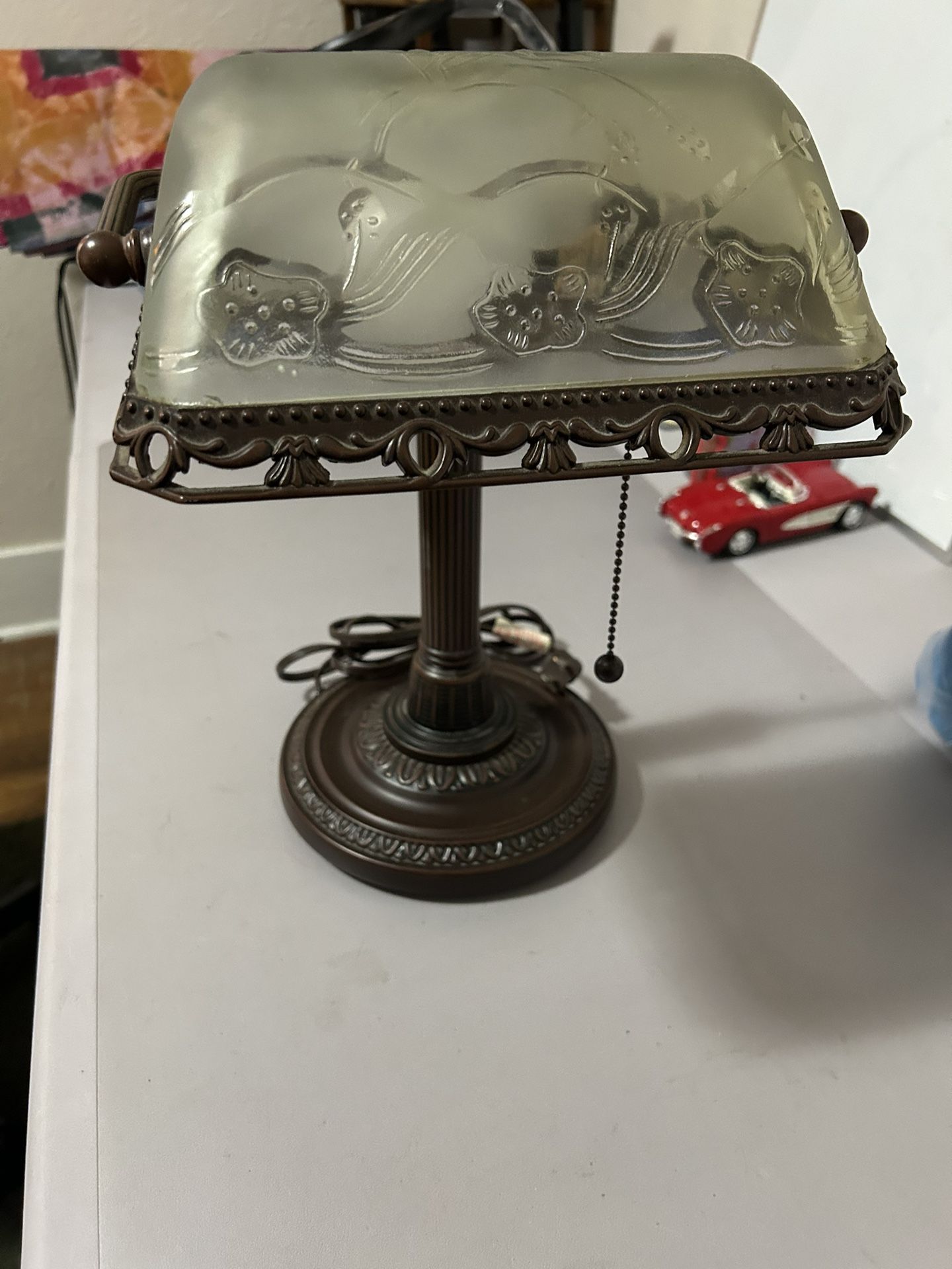 Antique bankers lamp