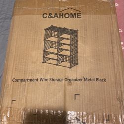 Brand New Compartment Wire Storage Organizer Metal Black