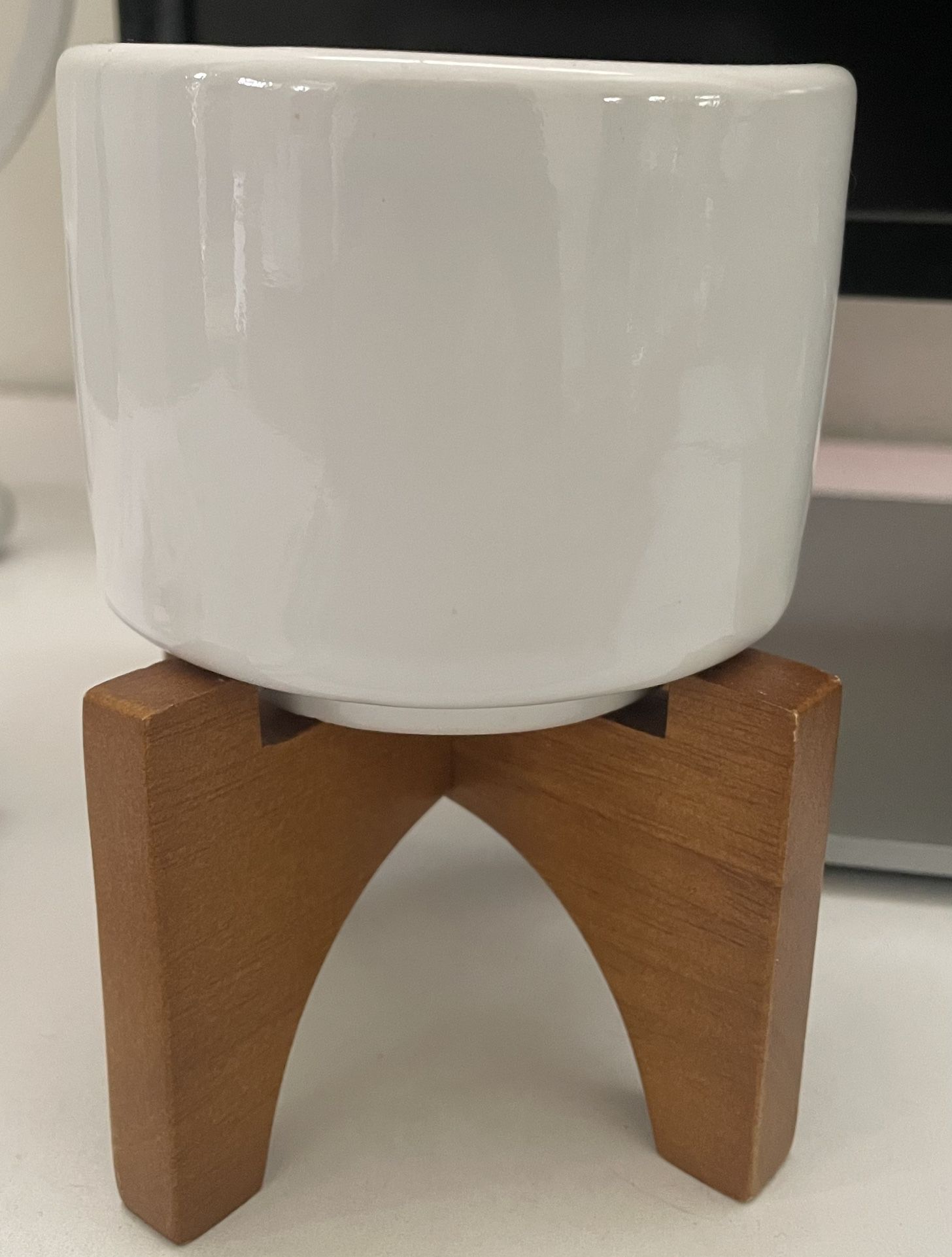 West Elm Small Plant Pot And Stand 
