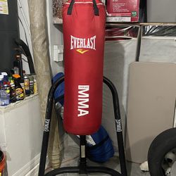 Everlast punching bag with stand.