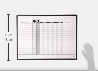 Grey DuraMax Porcelain In/Out Personnel Board System, 15 Names, 18 x 24 Inches, Black Aluminum Frame (781G)