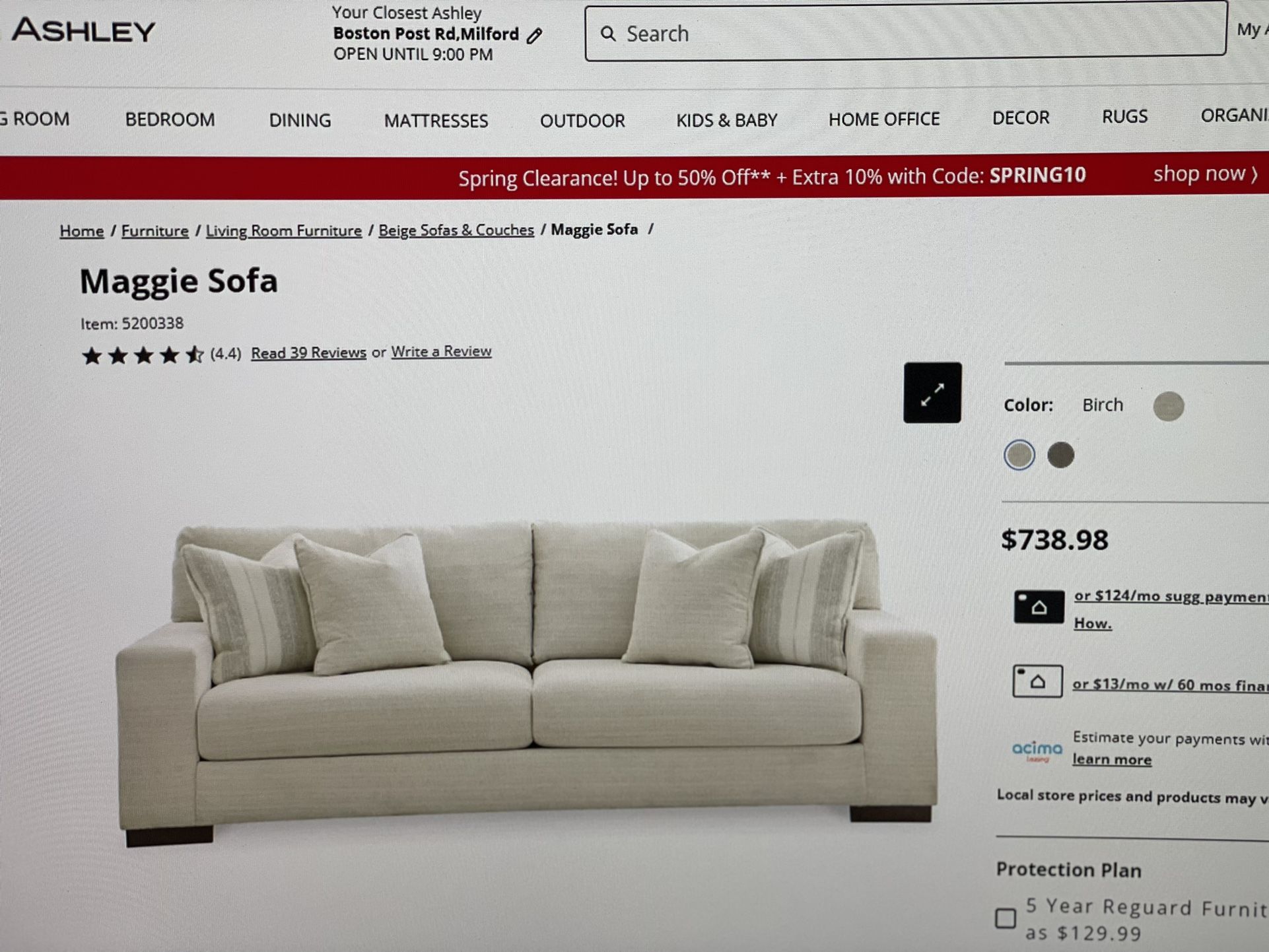 Ashley Furniture Maggie Sofa - Brand New W/tags