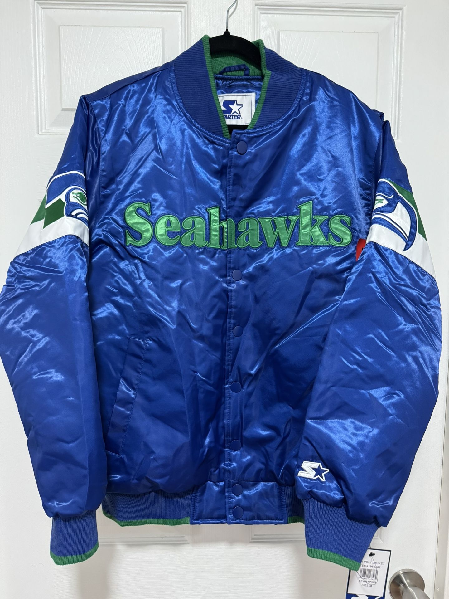 Starter Seahawks Royal Blue Satin Jacket Men’s Medium 