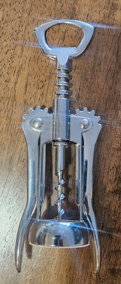 Bottle Opener Chrome Wing Corkscrew with Bottle Opener