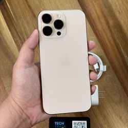 iPhone 16 Pro Max 256Gb Desert 🏜️ Cricket Saving  $450+ Popular Color ! 
