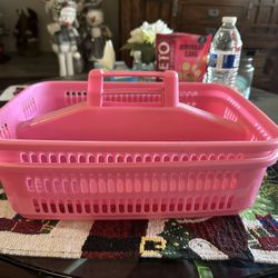 Set of Two Pink Storage Caddies