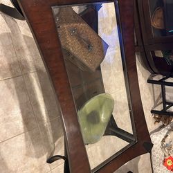 Wood and glass coffee table