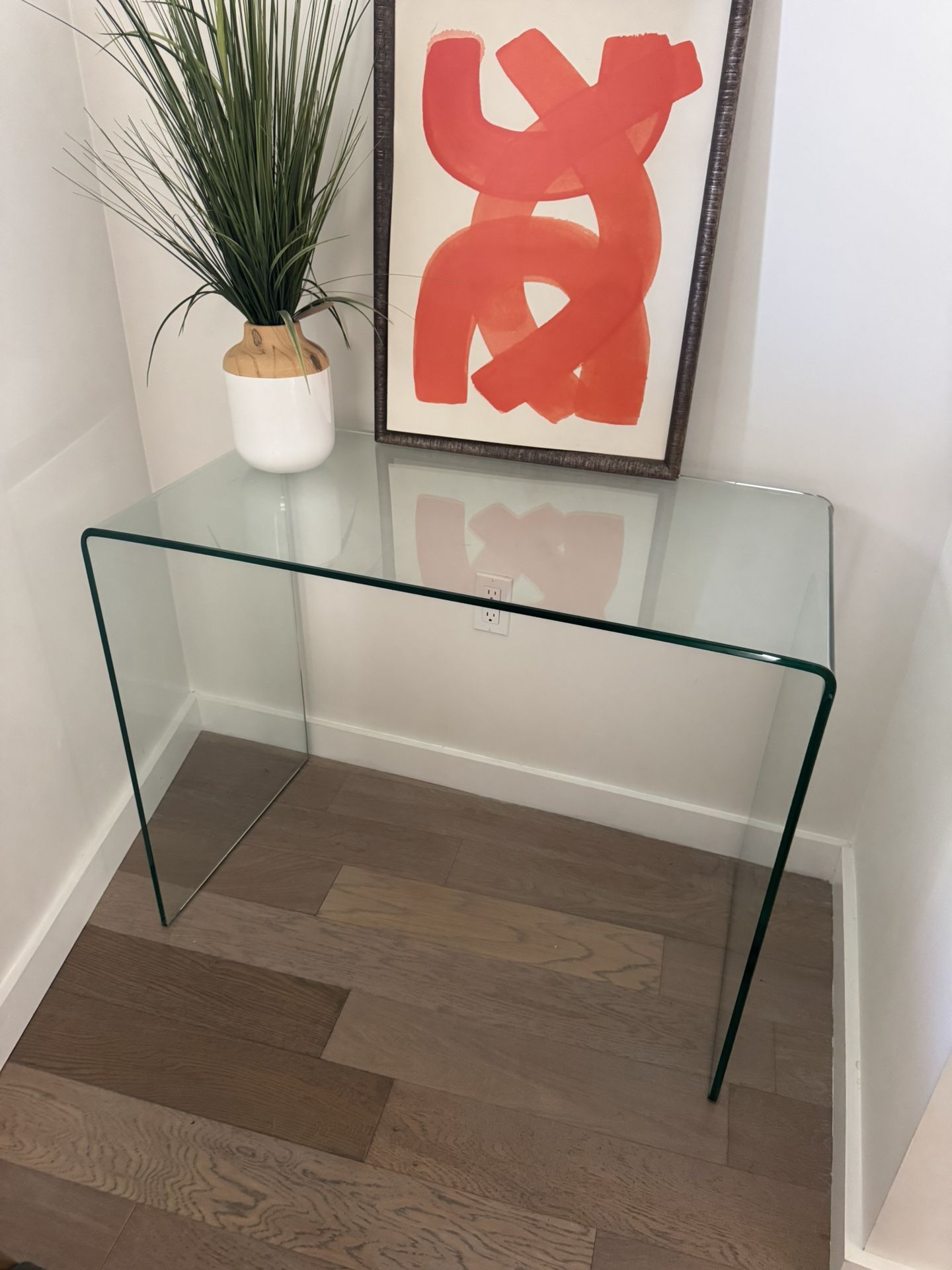 Clear Glass table - Desk or Console table
