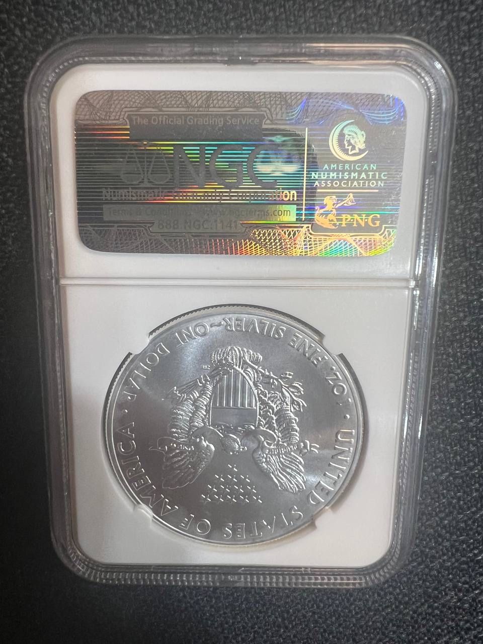 2012 SILVER EAGLE S$1 NGC MS70 (BROWN LABEL)