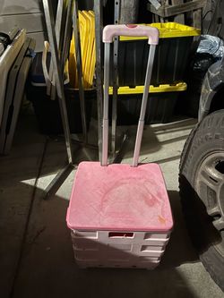 Pink folding portable crate