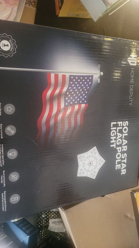 Home Deputy Solar Star Flag Pole Light New