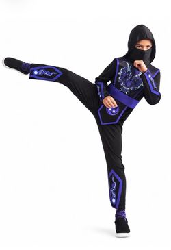 NWT Hyde And Eek! Kids Black & Purple Water Dragon Ninja Halloween Costume