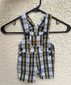 U.S. Polo Assn. plaid shortall romper baby outfit