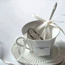 Elegant Porcelain Tea/Coffee Cup with Saucer - Like New