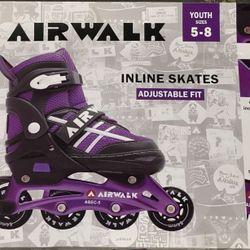 Airwalk Inline Skates Adjustable Fit Plum Purple Youth Sizes 5-8
