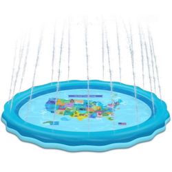 Splash Pad, 68 Inch Large Sprinkler , pad Pool for Learning – Children’s Sprinkler Pool
