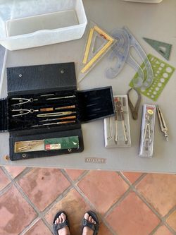 Antique and standard drafting equipment