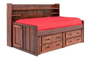 Full size Bed Frame W/ Storage Natural wood Color
