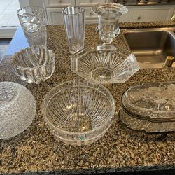 Vintage crystal bowls & vases
