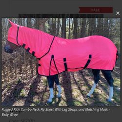 Brand new Fly sheet combo with belly wrap, neck wrap also has matching Fly Mask