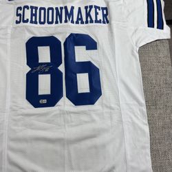 Luke Schoonmaker Signed Autograph Custom Jersey - Beckett Coa - Dallas Cowboys