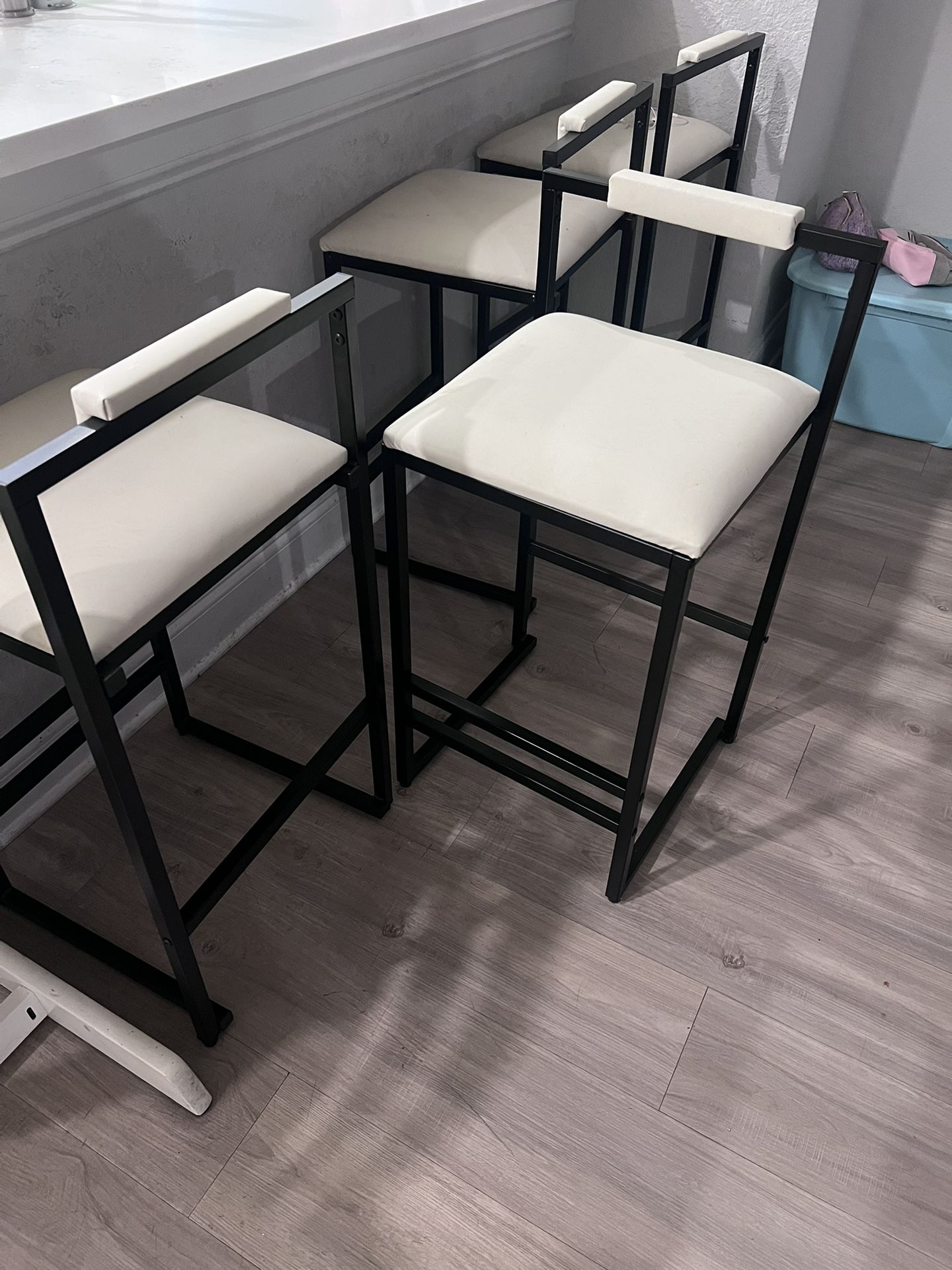 White And Black Stools