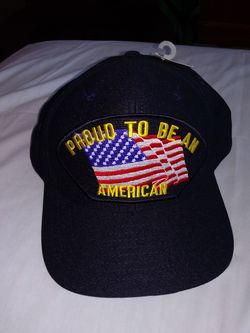 NWT Blue USA MILITARY PATRIOTIC AMERICAN FLAG HAT.