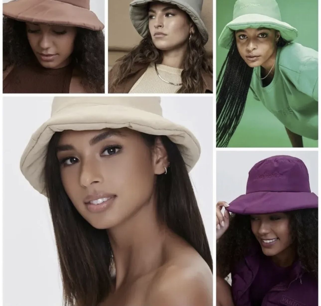 Set of 5 Forever 21 Embroidered Pantone One Size Bucket Hats