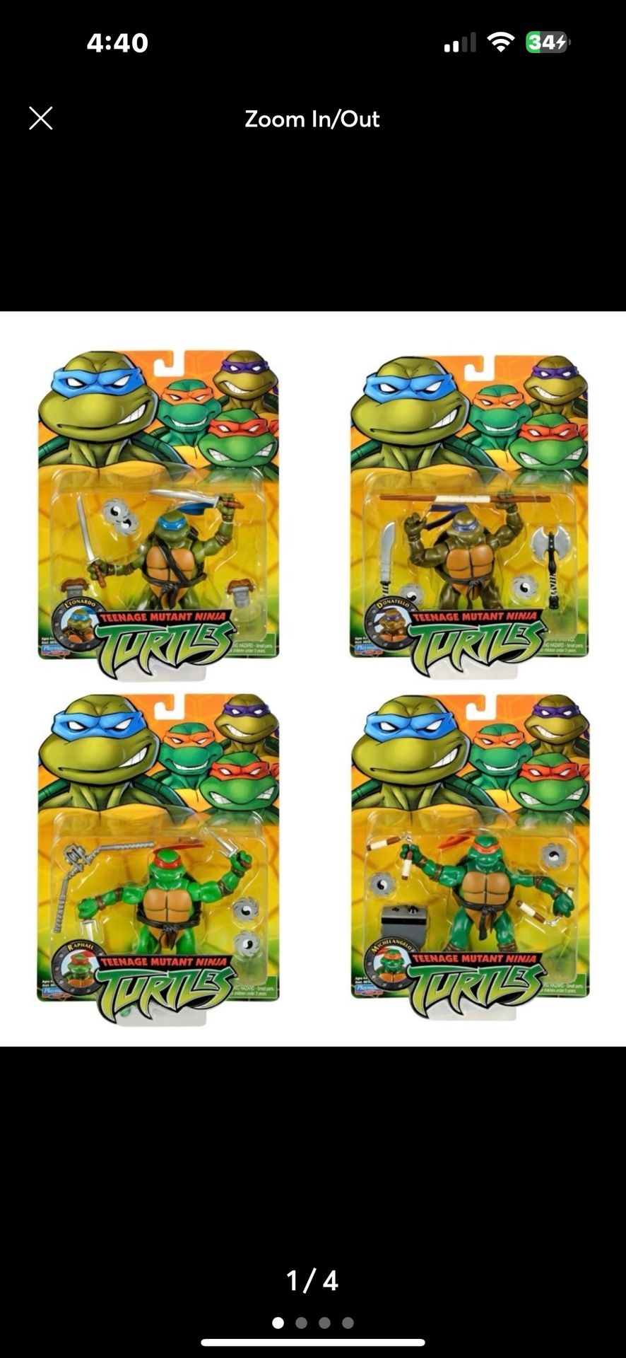 Teenage Mutant Ninja Turtles 2003 Retro REISSUE 2023 Set 4 Figure Playmates TMNT