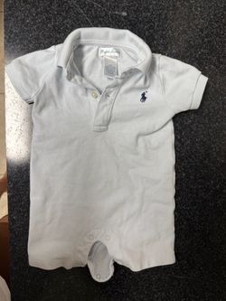 Ralph Lauren light blue baby onesie 6M