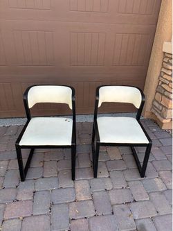 Set of 2 Modern Black & White Dining Chairs