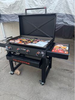 36" Culinary Omnivore Griddle with Hood 4 -Burner Liquid propane Flat...