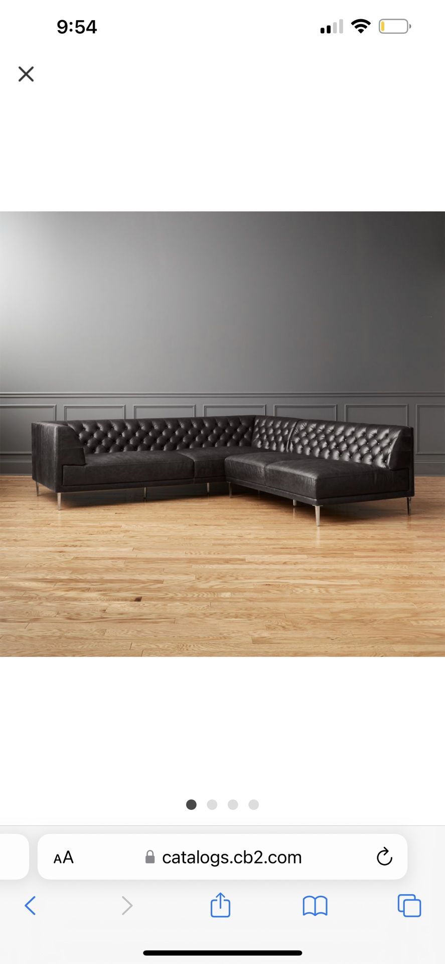 CB2 Savile Leather Sectional