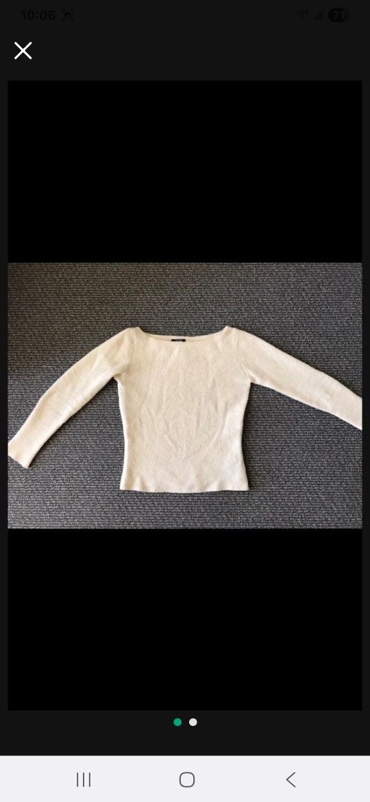 NEW Marc Jacob Designer Women Crew Neck Beige Wool-like Sweater Size S
