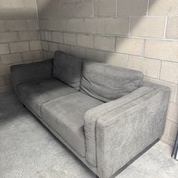 Mid-Century Gray Sofa, Chair,+ Portable AC