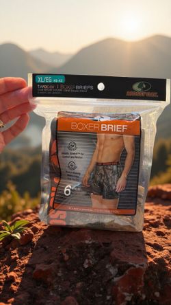 Mossy Oak Camo Boxer Brief 6'' thigh length Moisture Wicking XL (40-42) NWT 