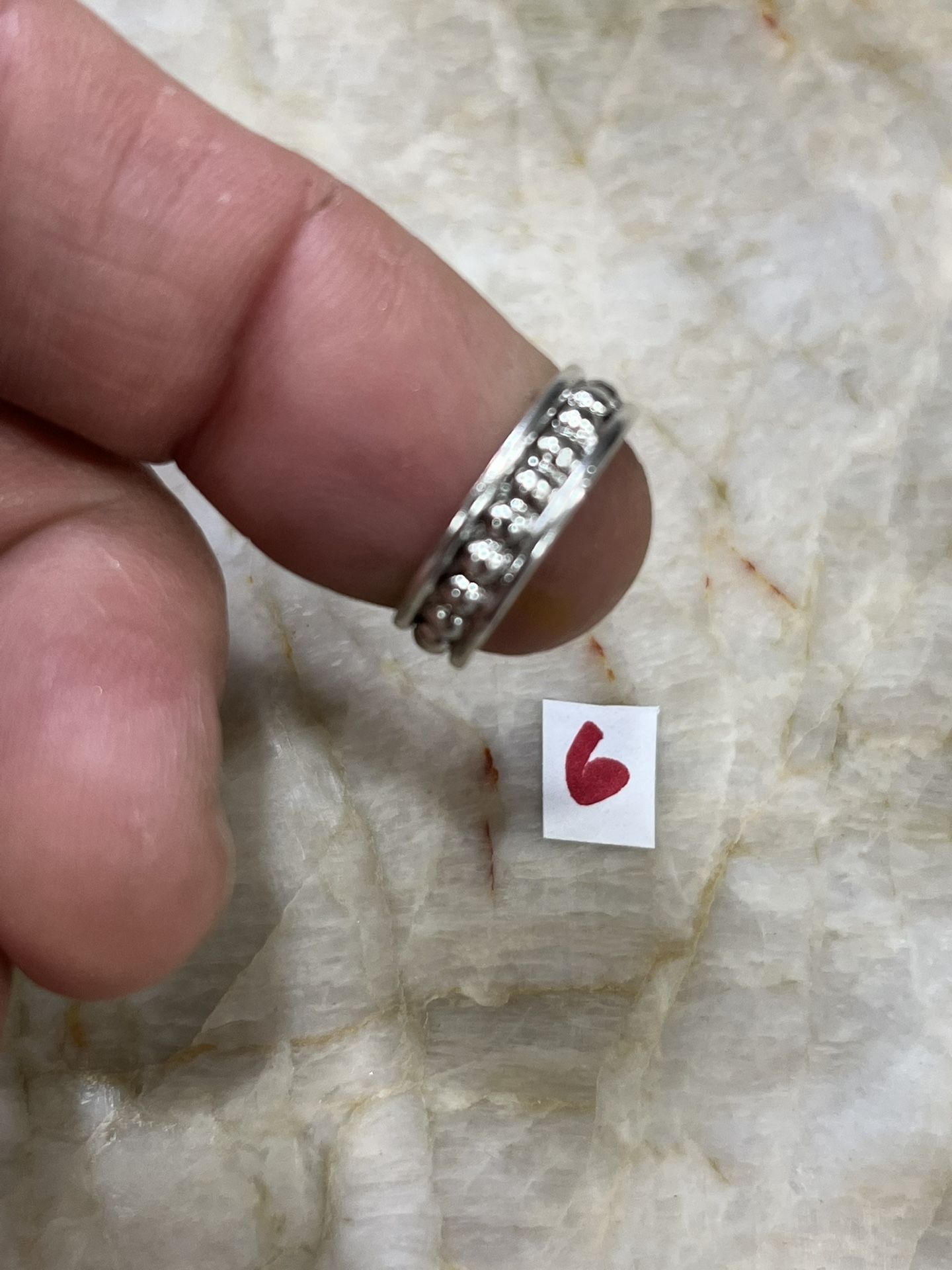 925 Sterling Silver Wedding Ring Size 6