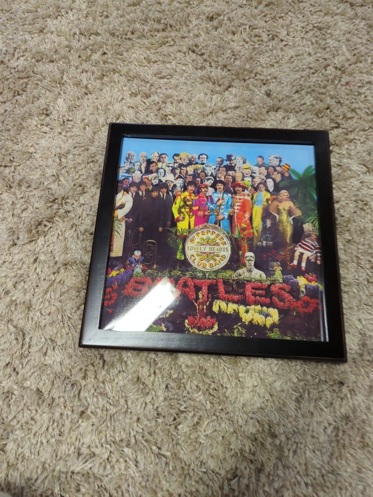 Beatles Record, Framed. Sgt. Peppers Lonely Heart Club