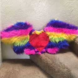 Large Fur Angel Wings Halloween Costume 